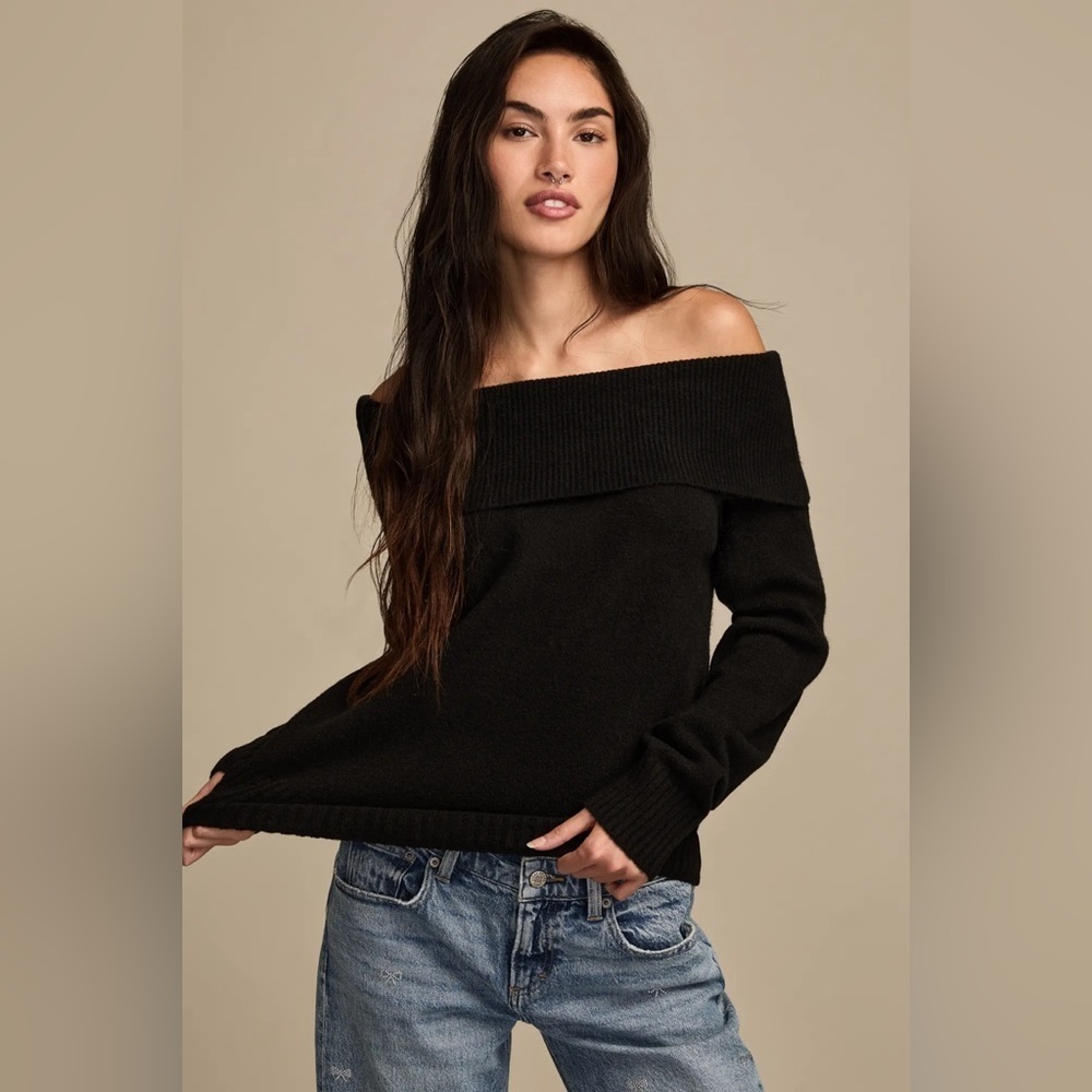 NWT Lucky Brand Cloud Off The Shoulder Pull On Sweater
